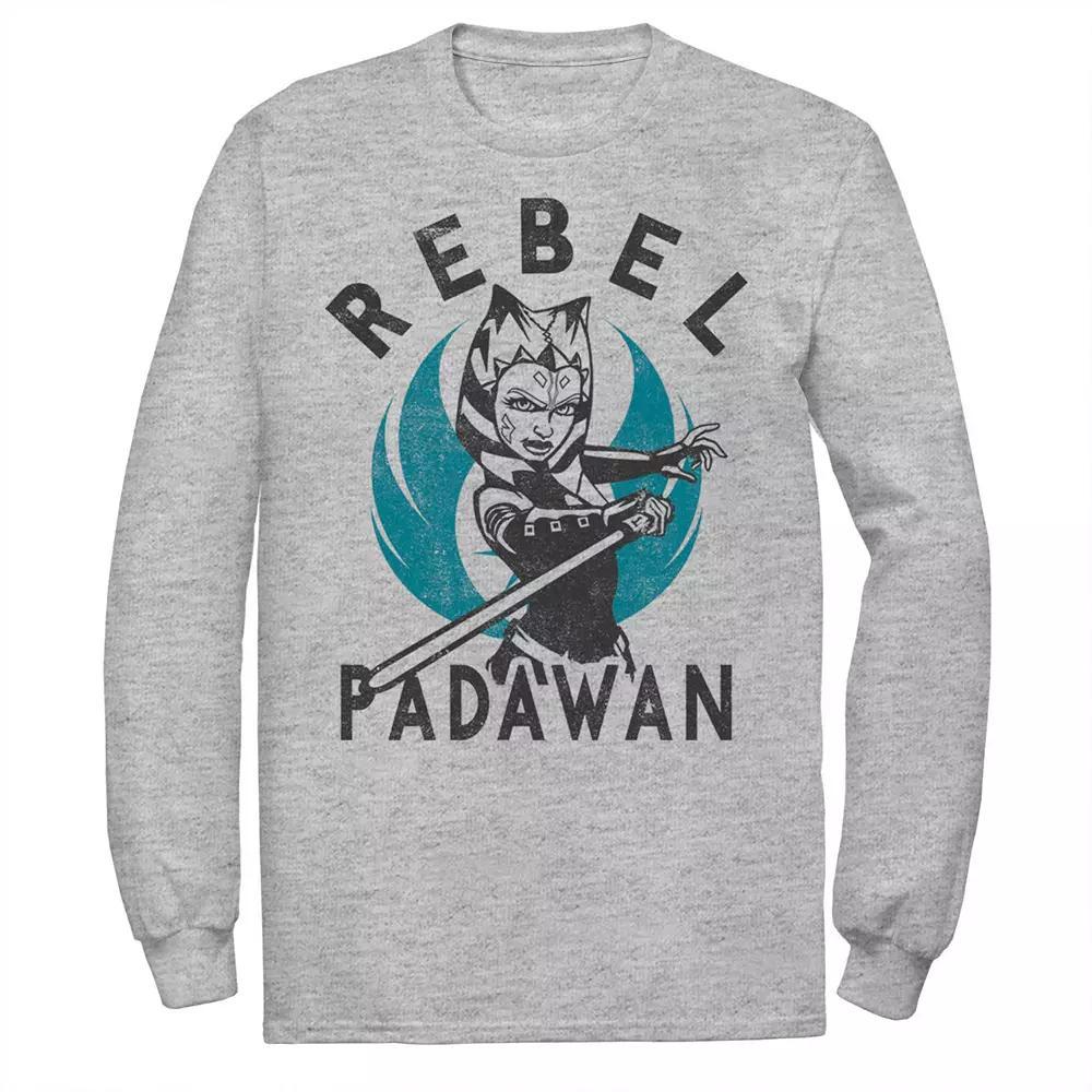 Men's Star Wars: Clone Wars Ahsoka Rebel Padawan Portrait Tee, Size: Small, Athletic Grey Product Image