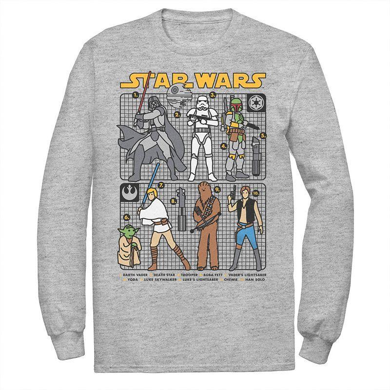 Big & tall Star Wars Crew Characters Tee, Men's, Size: Large Tall, Athletic Grey Product Image