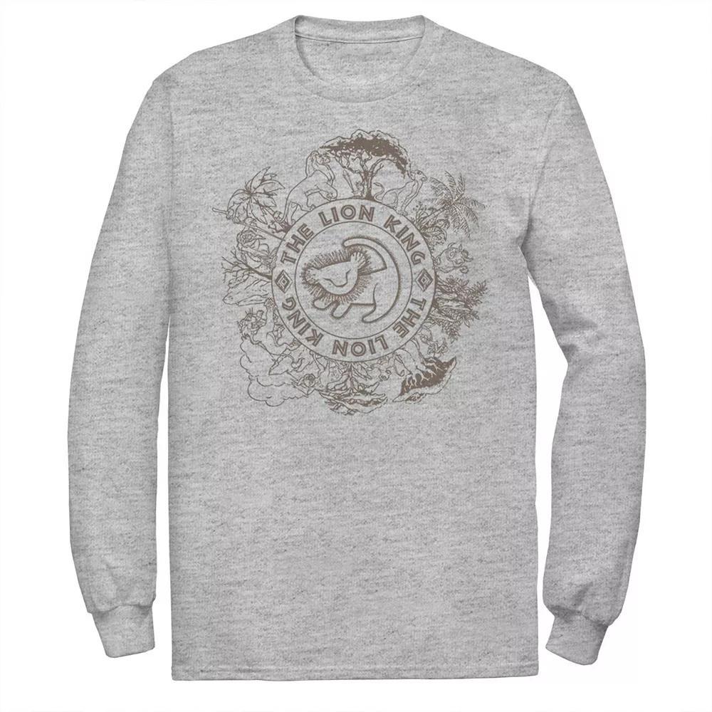 Disney's The Lion King Men's Circle Of Life Line Art Logo Tee, Size: XL, Athletic Grey Product Image