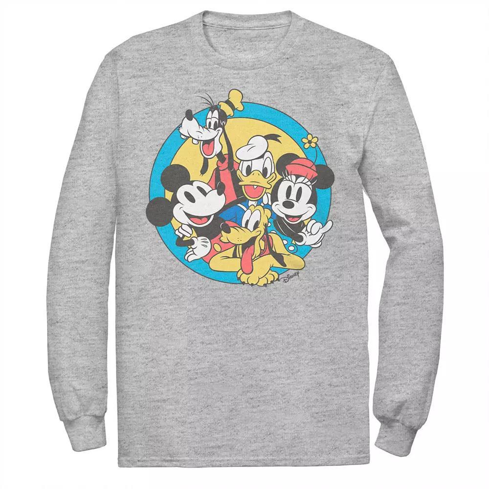 Big & Tall Disney Mickey & Friends Retro Group Shot Graphic Tee, Men's, Size: 5XB, Athletic Grey Product Image