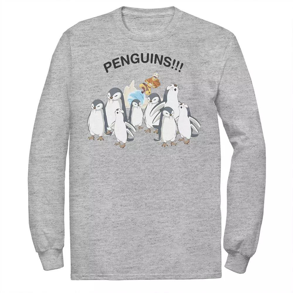 Men's Nickelodeon Avatar The Last Airbender Aang And Penguins!! Portrait Tee, Boy's, Size: Small, White Product Image