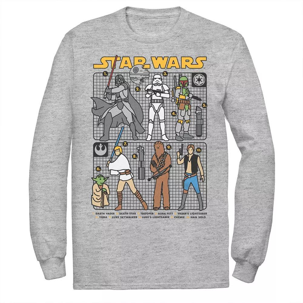 Big & tall Star Wars Crew Characters Tee, Men's, Size: Large Tall, Athletic Grey Product Image