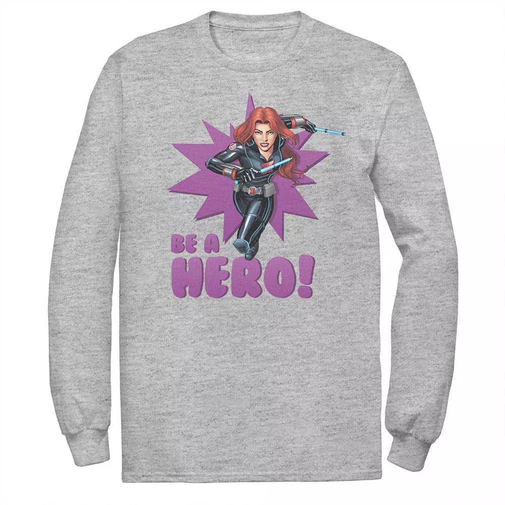 Men's Marvel Black Widow Avengers Assemble BE A HERO! Tee, Size: 3XL, Athletic Grey Product Image