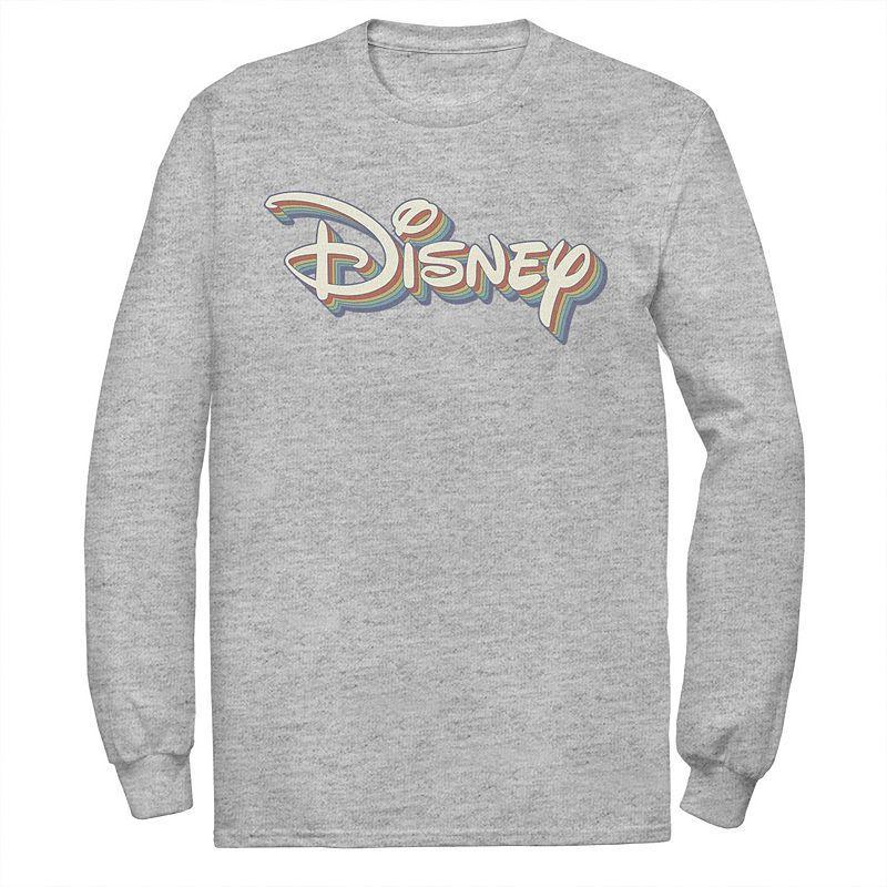 Disney's Rainbow 3D Logo Men's Tee, Size: XL, Athletic Grey Product Image
