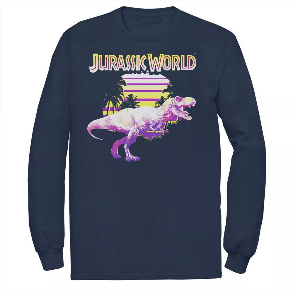 Men's Jurassic World Neon Purple & Yellow T-Rex Tee, Size: Small, Blue Product Image