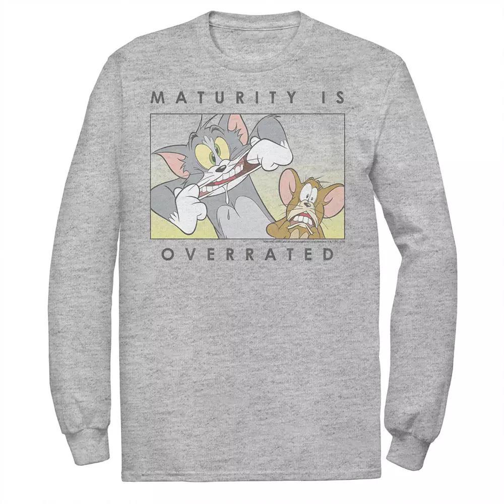 Men's Tom And Jerry Maturity Is Overrated Goofy Portrait Panel Tee, Size: XXL, Athletic Grey Product Image