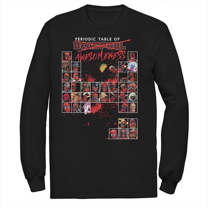 Men's Marvel Deadpool Periodic Table Of Awesomeness Tee, Size: Medium, Black Product Image