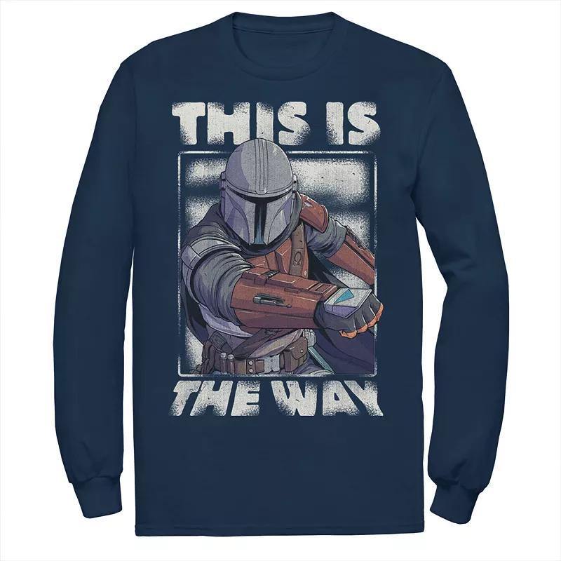 Men's Star Wars The Mandalorian This Is The Way Portrait Long Sleeve Graphic Tee, Size: Large, Blue Product Image