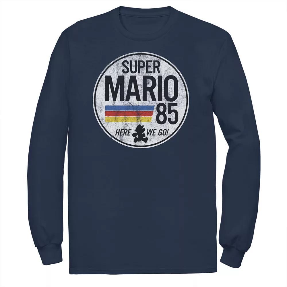 Big & Tall Super Mario Retro Distressed Logo Tee, Men's, Size: 5XL, Blue Product Image