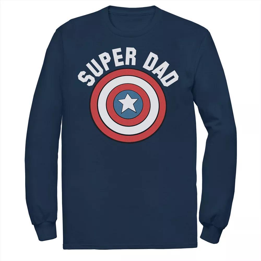 Men's Marvel Father's Day Super Dad Captain America Shield Tee, Size: XXL, Blue Product Image