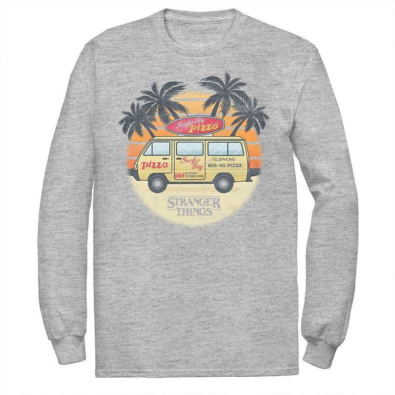 Men's Stranger Things Surf Combi Pizza Tee, Size: XL, Athletic Grey Product Image