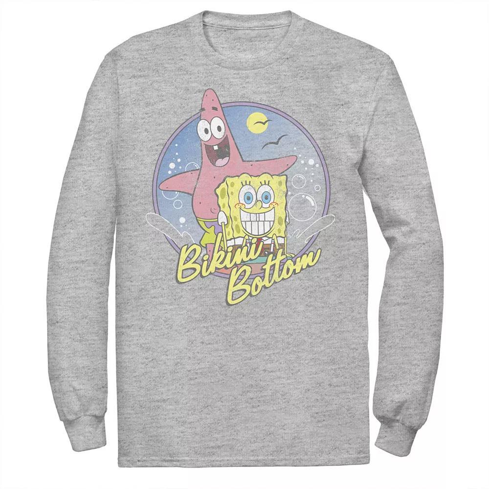 Men's SpongeBob SquarePants And Patrick Bikini Bottom Portrait Tee, Size: Small, Athletic Grey Product Image
