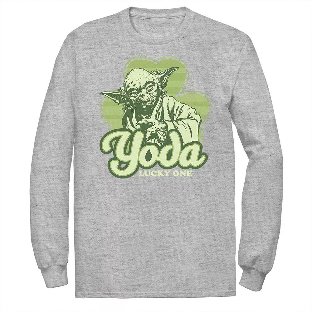 Men's Star Wars Yoda Lucky One Clover St Patrick's Day Tee, Size: Small, Athletic Grey Product Image