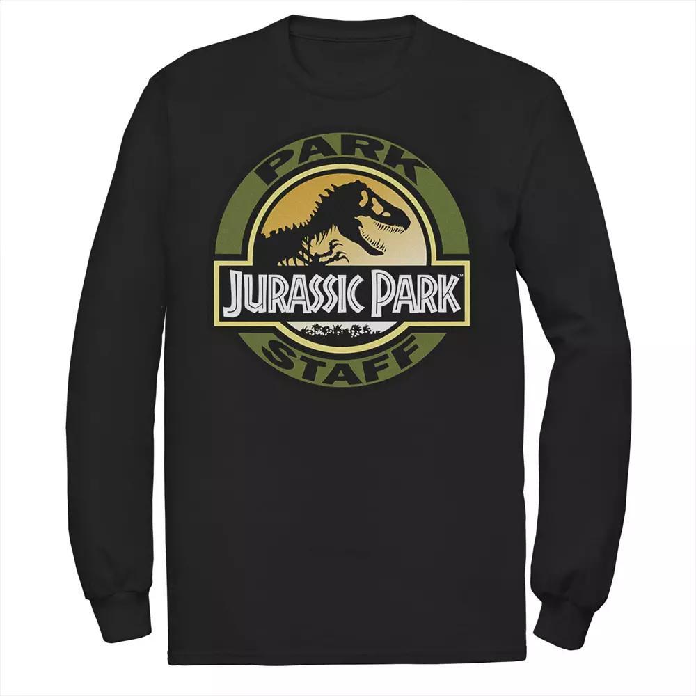 Men's Jurassic Park Staff Icon T-Rex Skeleton Long Sleeve Tee, Size: Small, Blue Product Image