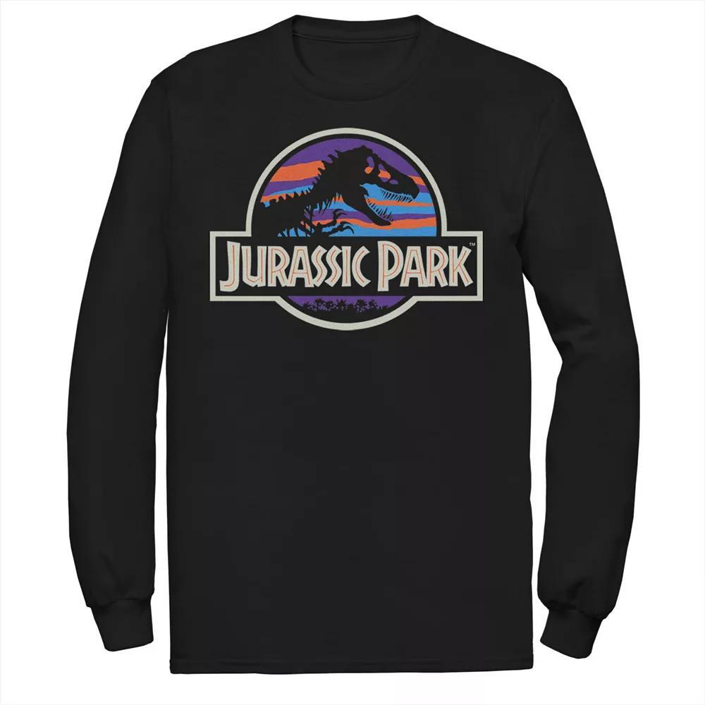 Men's Jurassic Park Abstract Color Logo Tee, Size: Medium, Black Product Image