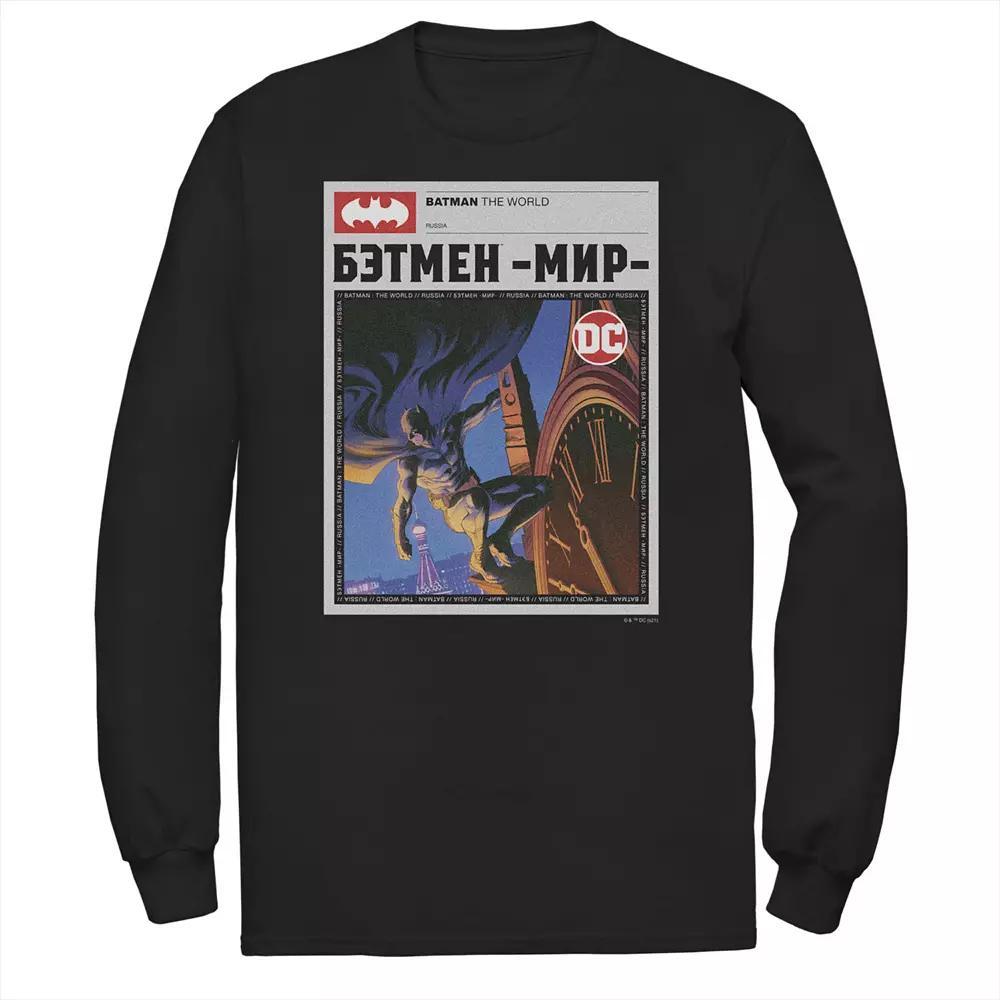 Big & Tall DC Comics Batman: The World News Poster Tee, Men's, Size: 3XL Tall, Black Product Image
