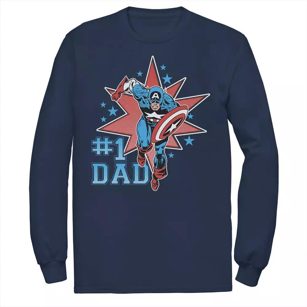 Men's Marvel Captain America #1 Dad Tee, Size: Large, Blue Product Image
