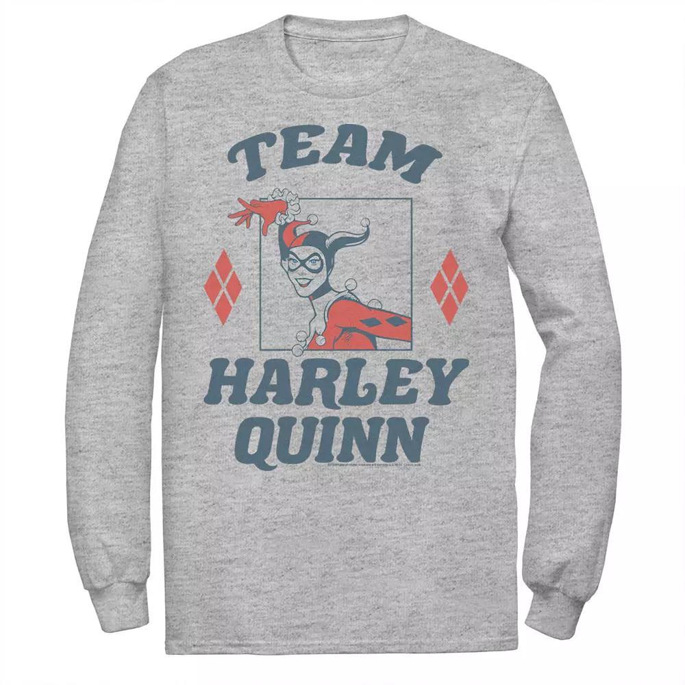 Men's Batman Team Harley Quinn Vintage Portrait Tee, Size: Small, Athletic Grey Product Image