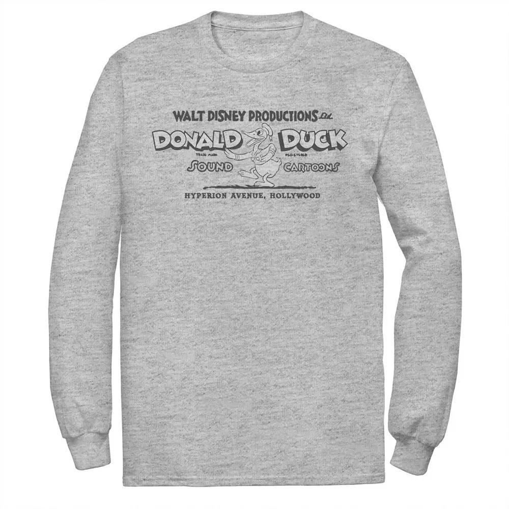 Disney's Donald Duck Big & Tall 100 Years Sound Cartoons Long Sleeve Graphic Tee, Men's, Size: 3XL Tall, Athletic Grey Product Image