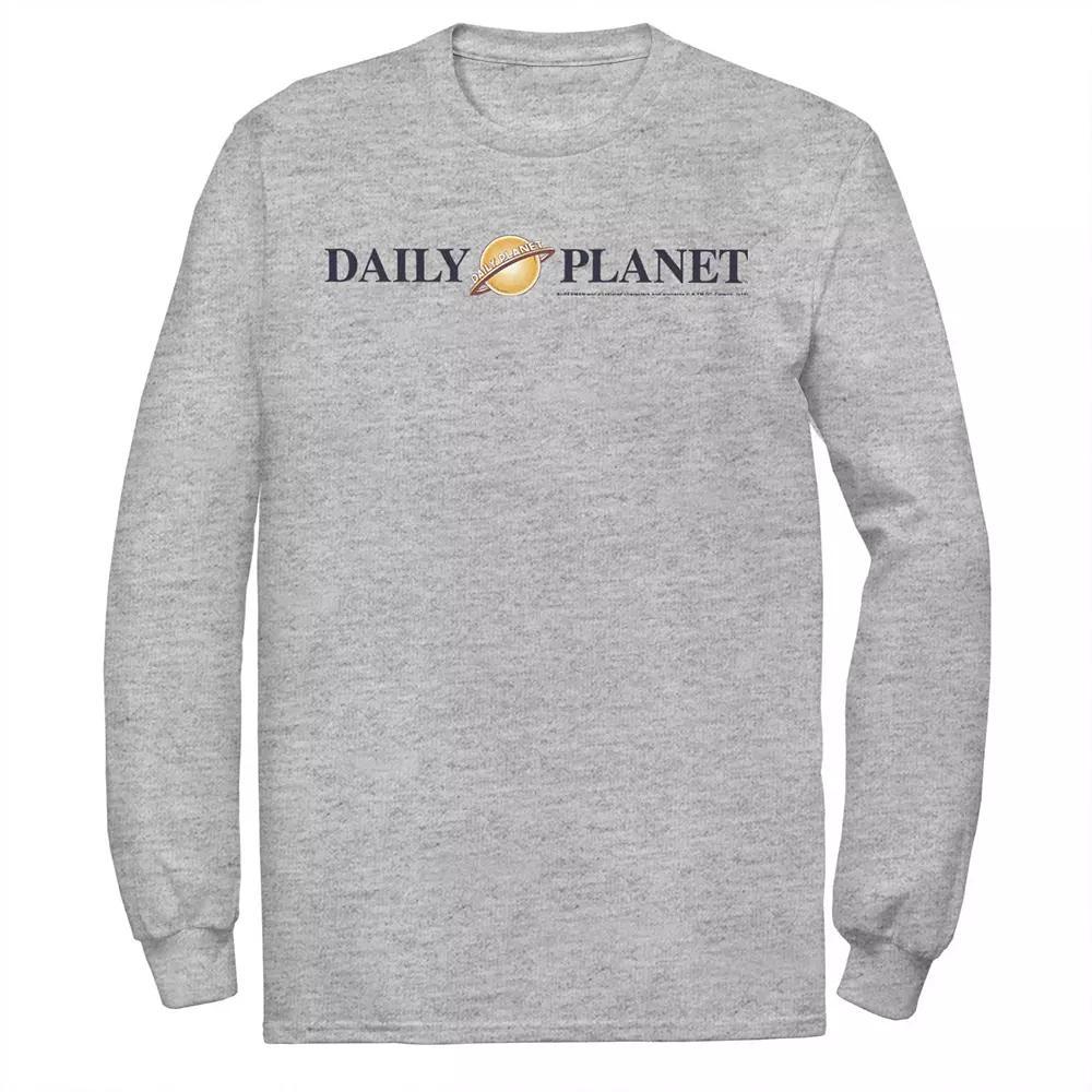 Men's DC Comics Superman Daily Planet Logo Long Sleeve Graphic Tee, Size: Large, Athletic Grey Product Image