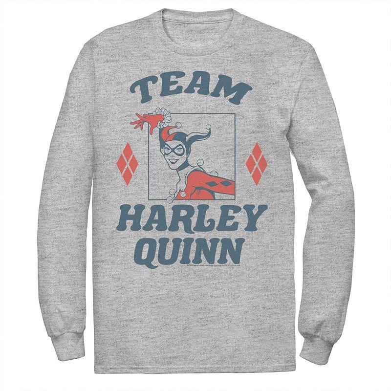 Men's Batman Team Harley Quinn Vintage Portrait Tee, Size: Small, Athletic Grey Product Image