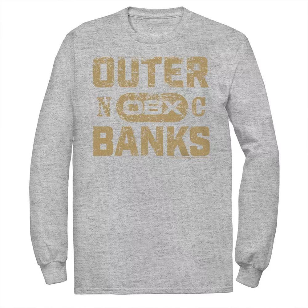 Big & Tall Outer Banks Gold Hue Distressed Logo Graphic Tee, Men's, Size: 3XL Tall, Athletic Grey Product Image