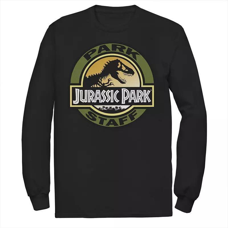 Men's Jurassic Park Staff Icon T-Rex Skeleton Long Sleeve Tee, Size: Small, Blue Product Image