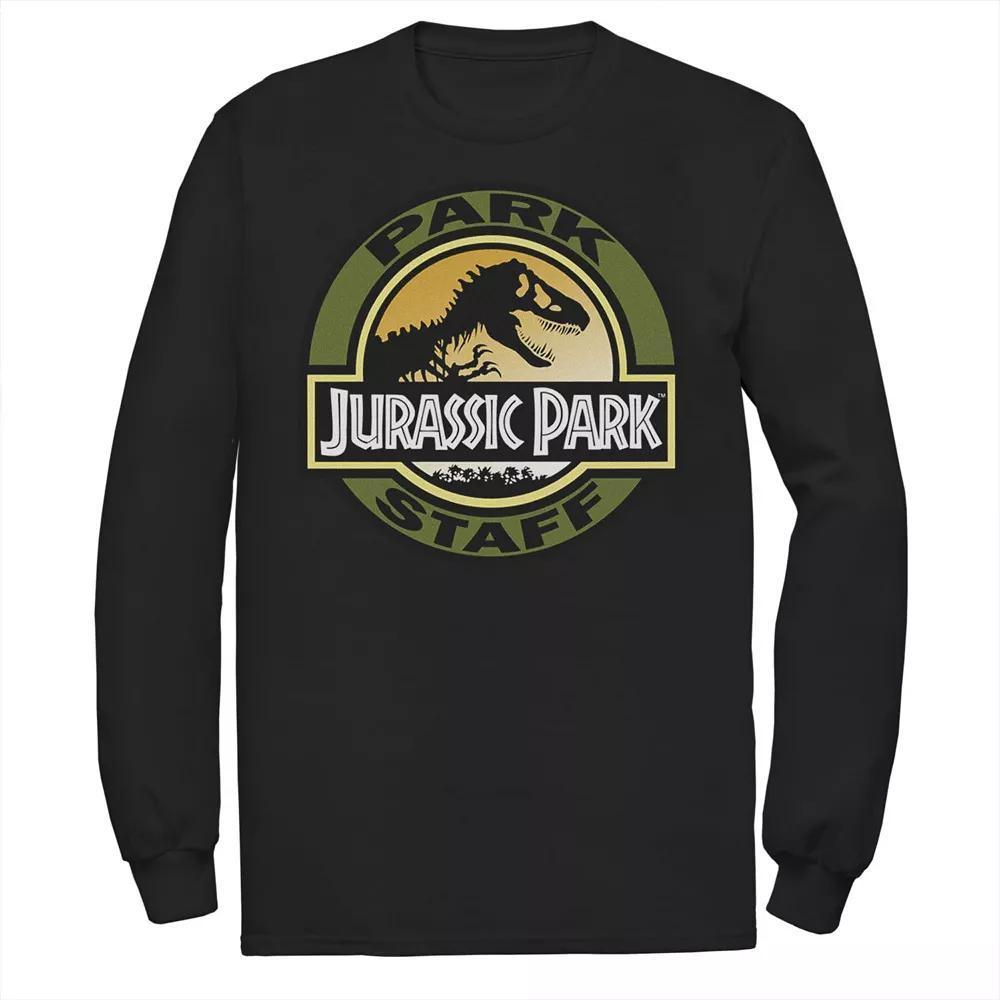 Men's Jurassic Park Staff Icon T-Rex Skeleton Long Sleeve Tee, Size: Small, Blue Product Image
