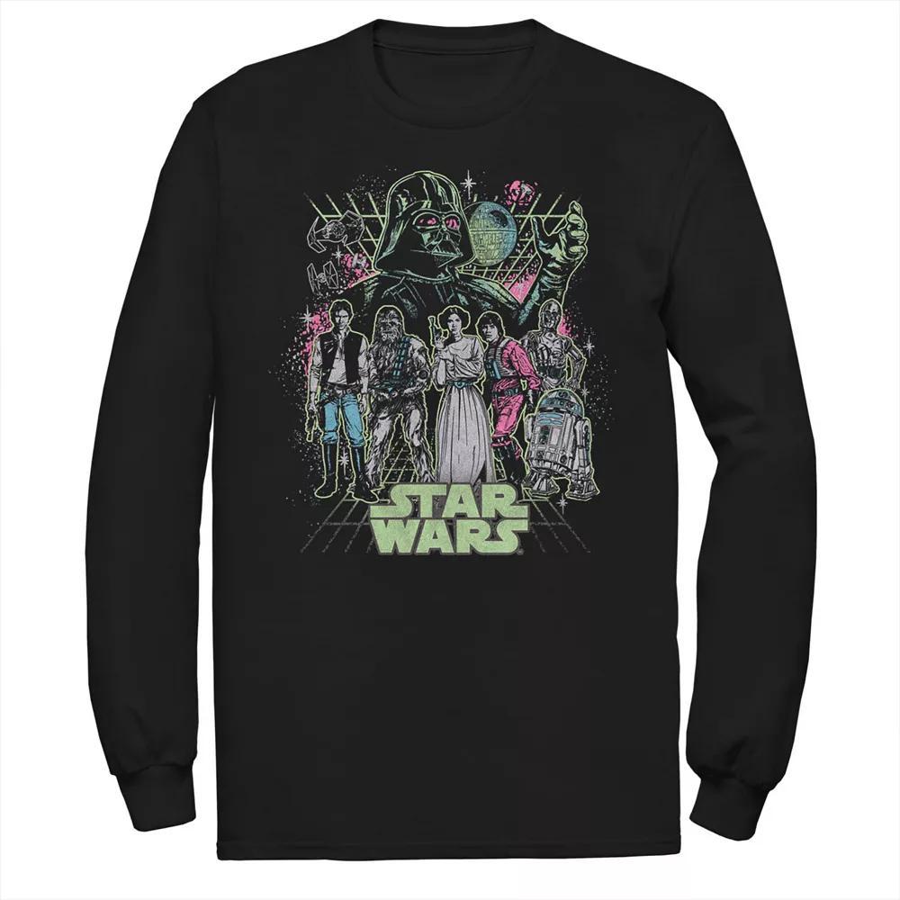 Men's Star Wars Neon Poster Long Sleeve Graphic Tee, Size: Small, Black Product Image