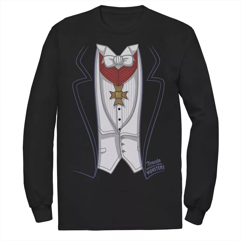 Men's Universal Monsters Dracula Costume Long Sleeve Tee, Size: 3XL, Black Product Image