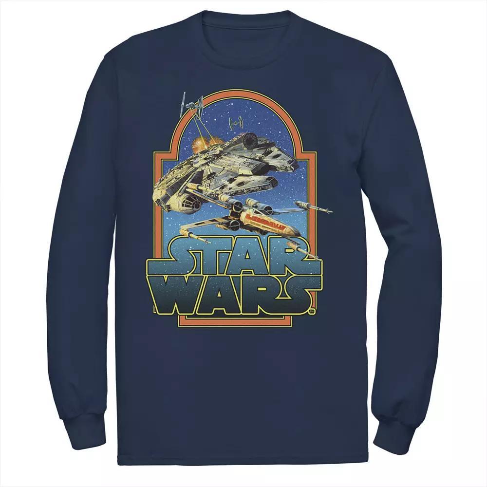 Men's Star Wars Framed Space Chase Logo Tee, Size: Small, Blue Product Image