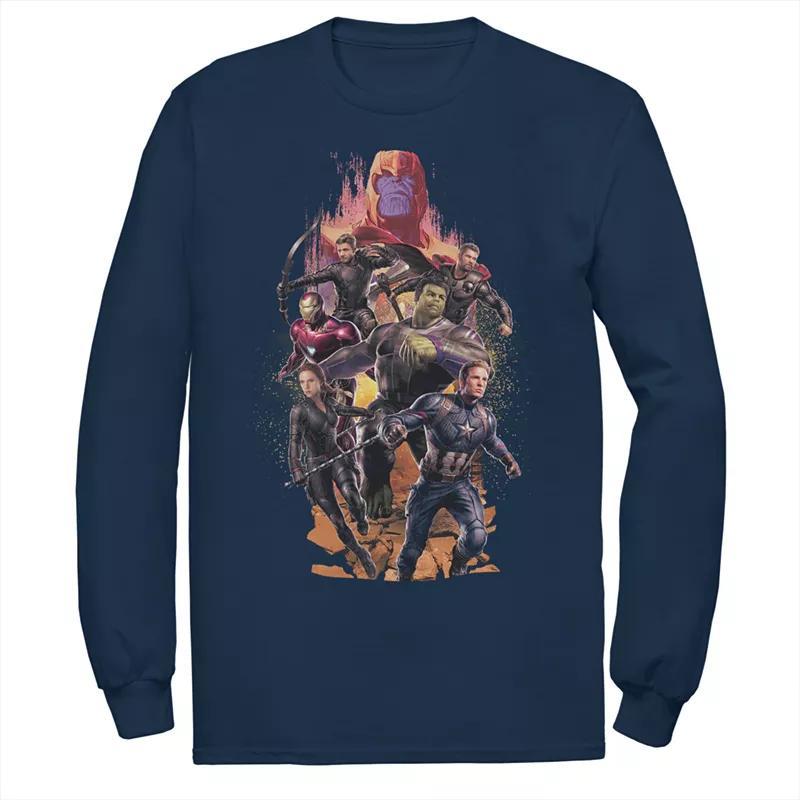 Men's Marvel Action Pose Group Shot Tee, Size: Small, Blue Product Image