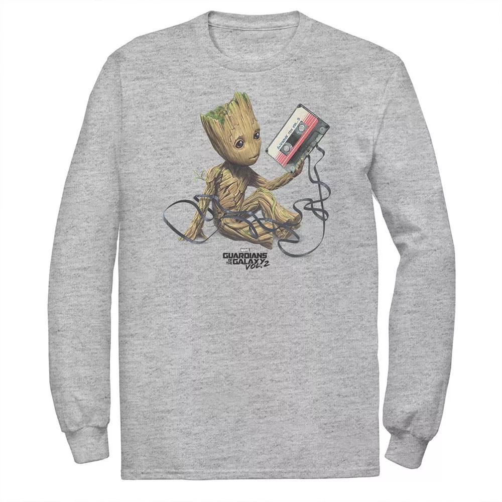 Big & Tall Marvel Guardians Of The Galaxy Vol. 2 Groot Tape Portrait Tee, Men's, Size: 4XL Tall, Athletic Grey Product Image