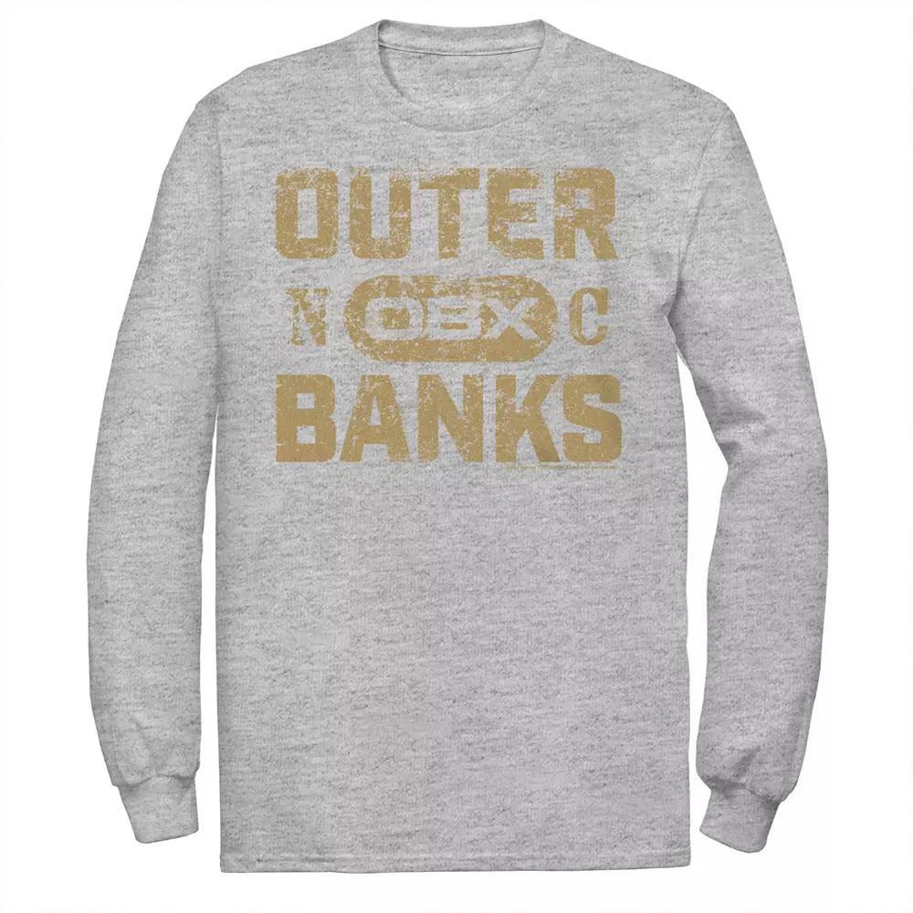 Big & Tall Outer Banks Gold Hue Distressed Logo Graphic Tee, Men's, Size: 3XL Tall, Athletic Grey Product Image