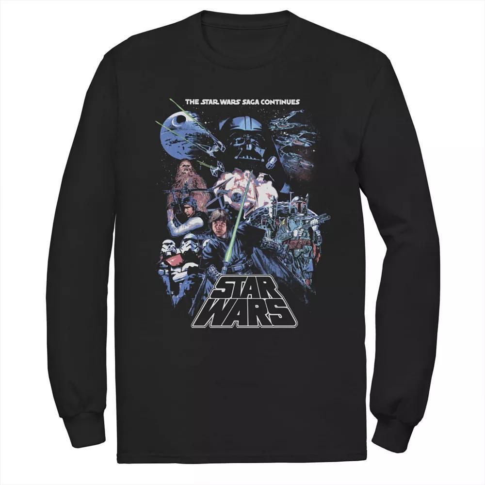 Men's Star Wars The Saga Continues Group Shot Tee, Size: Medium, Black Product Image
