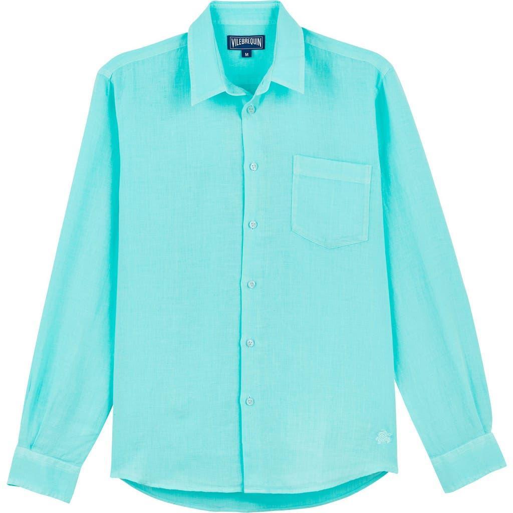 Mens Caroubis Solid Linen Sport Shirt Product Image