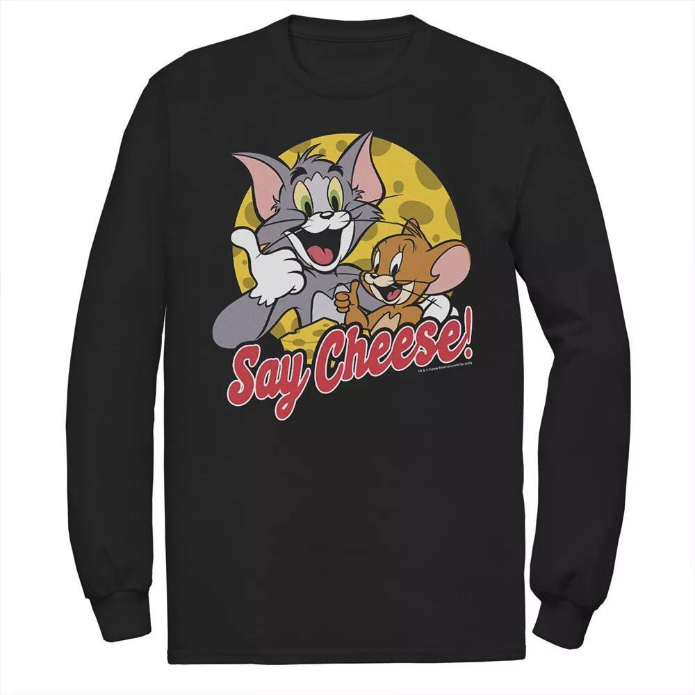 Men's Super Mario Characters Collage Long Sleeve Tee, Size: 5XL, Black Product Image