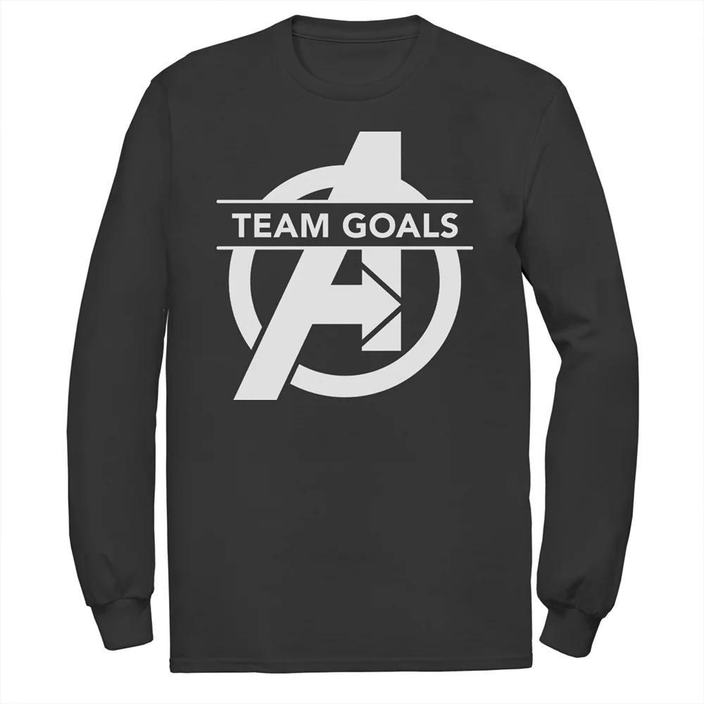 Men's Marvel Avengers Endgame Team Goals Long Sleeve Tee, Size: Medium, Black Product Image