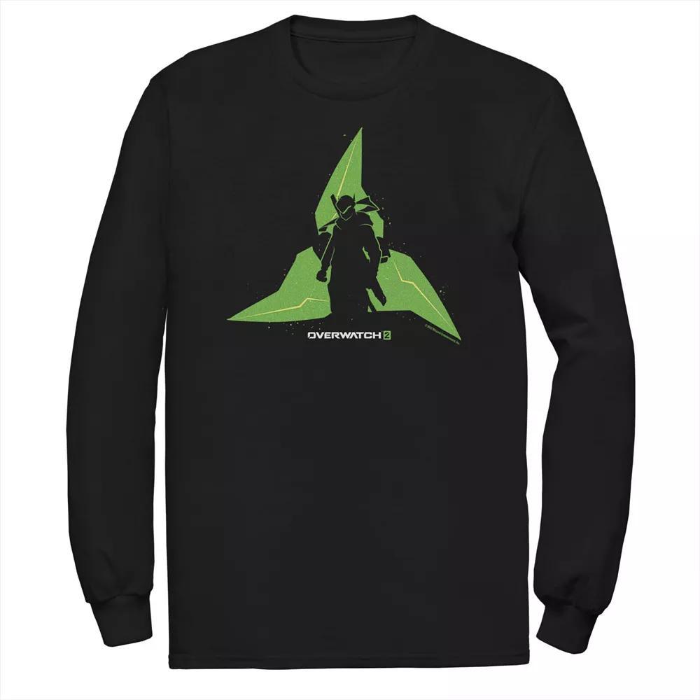 Big & Tall Overwatch 2 Genji Shuriken Silhouette Long Sleeve Graphic Tee, Men's, Size: 3XL, Black Product Image