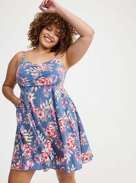 Challis Skater Mini Dress Product Image