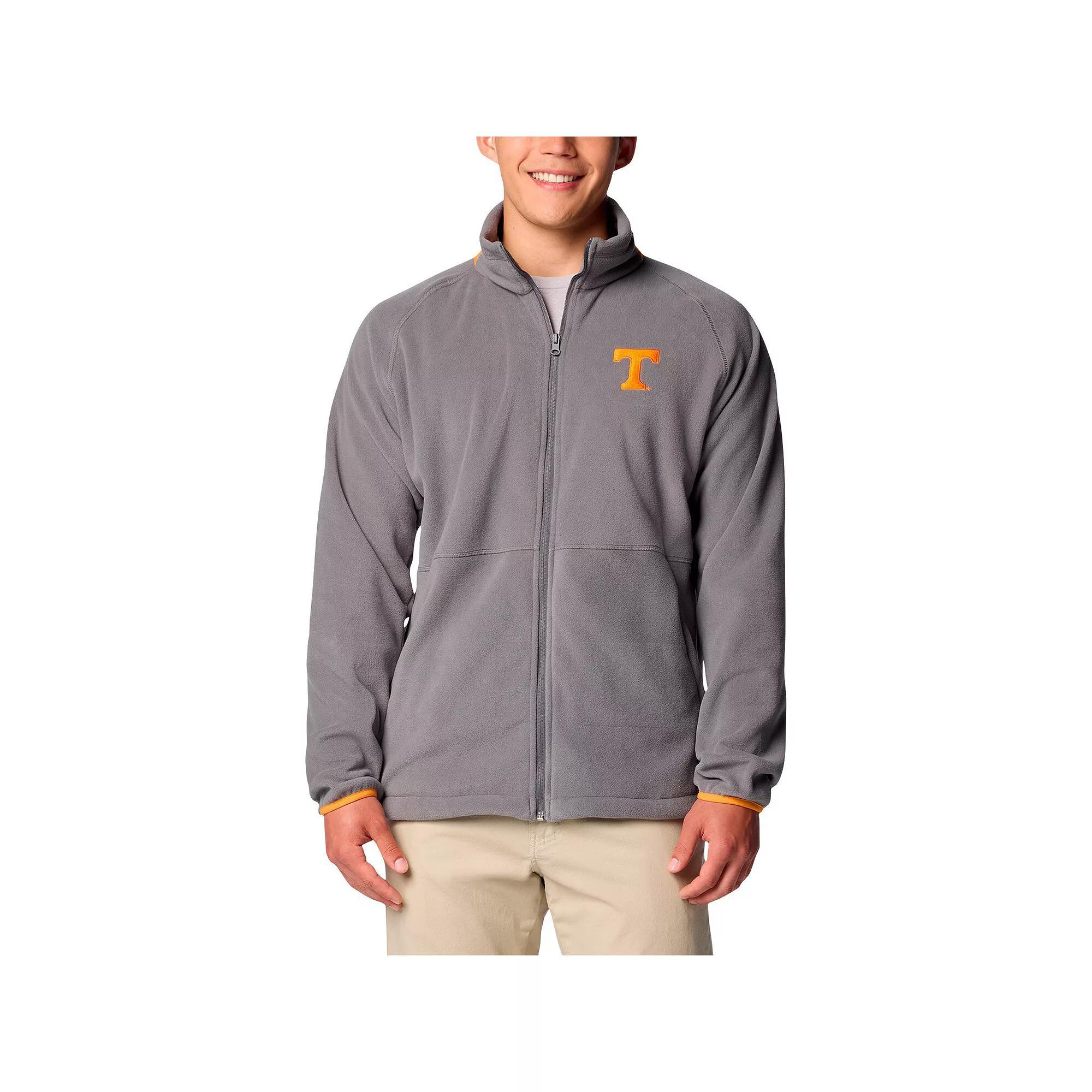 Men's Columbia  Gray Tennessee Volunteers Big & Tall Flanker�� IV Fleece Raglan Full-Zip Jacket, Size: 5XLT, Grey Product Image