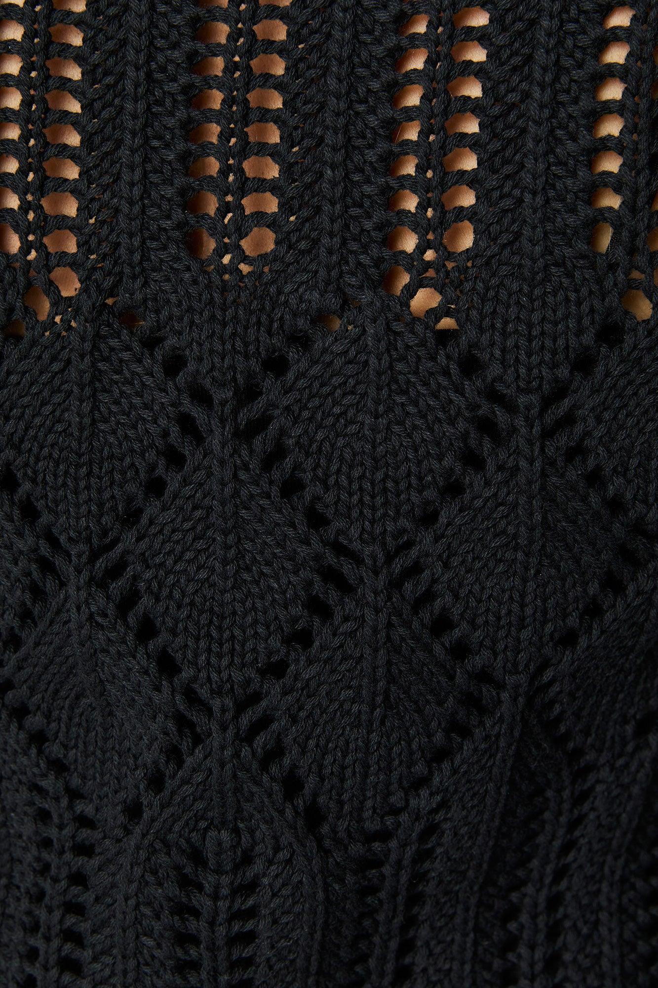 Open Knit Tie Front Flyaway Sweater Female Product Image