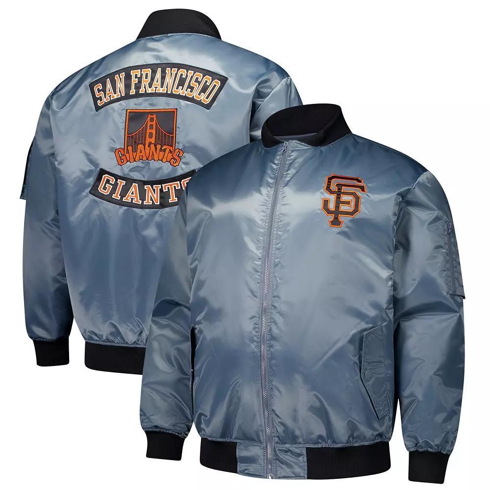 Men's Profile Charcoal San Francisco Giants Big & Tall Full-Zip Bomber Jacket, Size: 3XLT Product Image