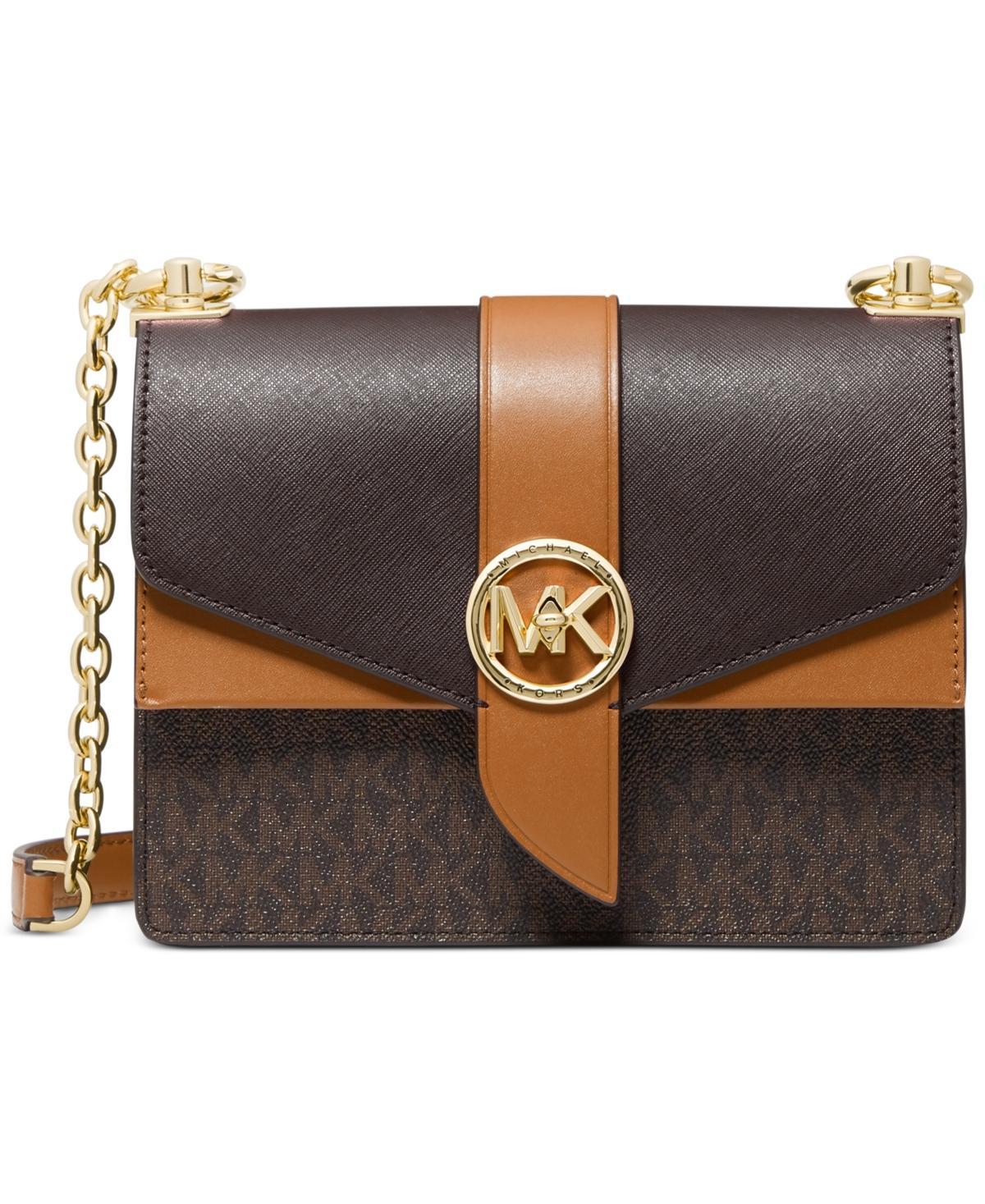 Greenwich Small Color-Block Logo and Saffiano Leather Crossbody Bag Product Image