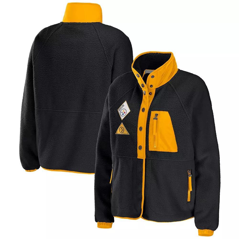 Women's WEAR by Erin Andrews Navy Tennessee Titans Polar Fleece Raglan Full-Snap Jacket, Size: 2XL, Blue Product Image
