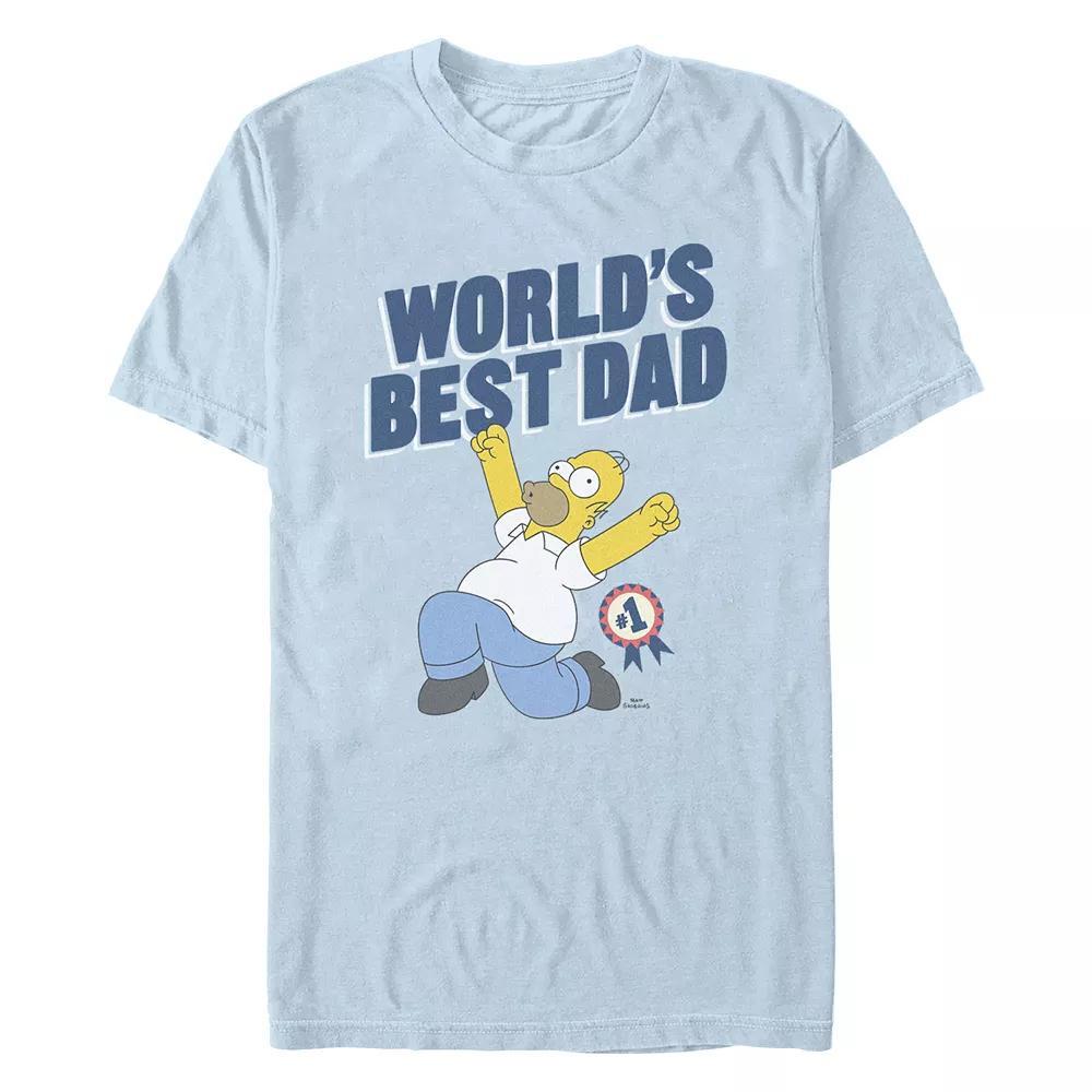 Men's The Simpons Homer World's Best Dad Graphic Tee, Size: Large, Light Blue Product Image