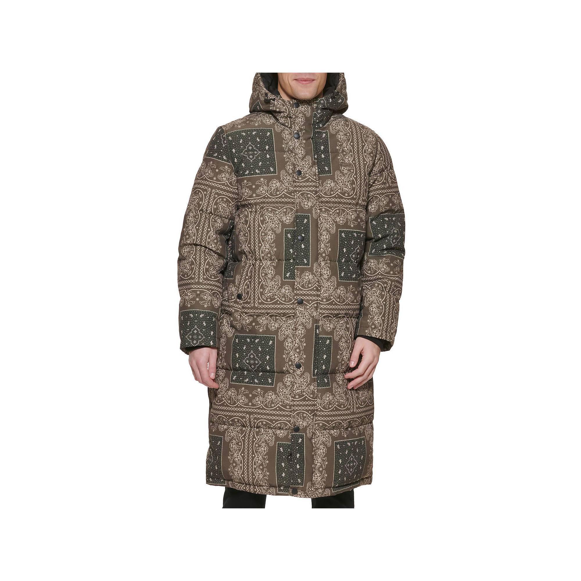 Men's Levi's® Oversized Long Quilted Parka Jacket, Size: Small, Red Bandana Print Product Image