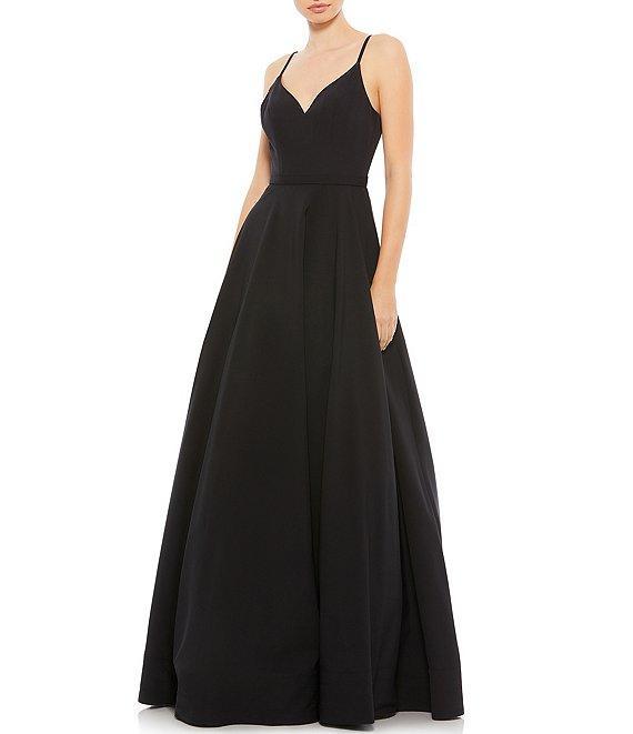Ieena for Mac Duggal V-Neck Sleeveless A-Line Fully Lined Ball Gown Product Image