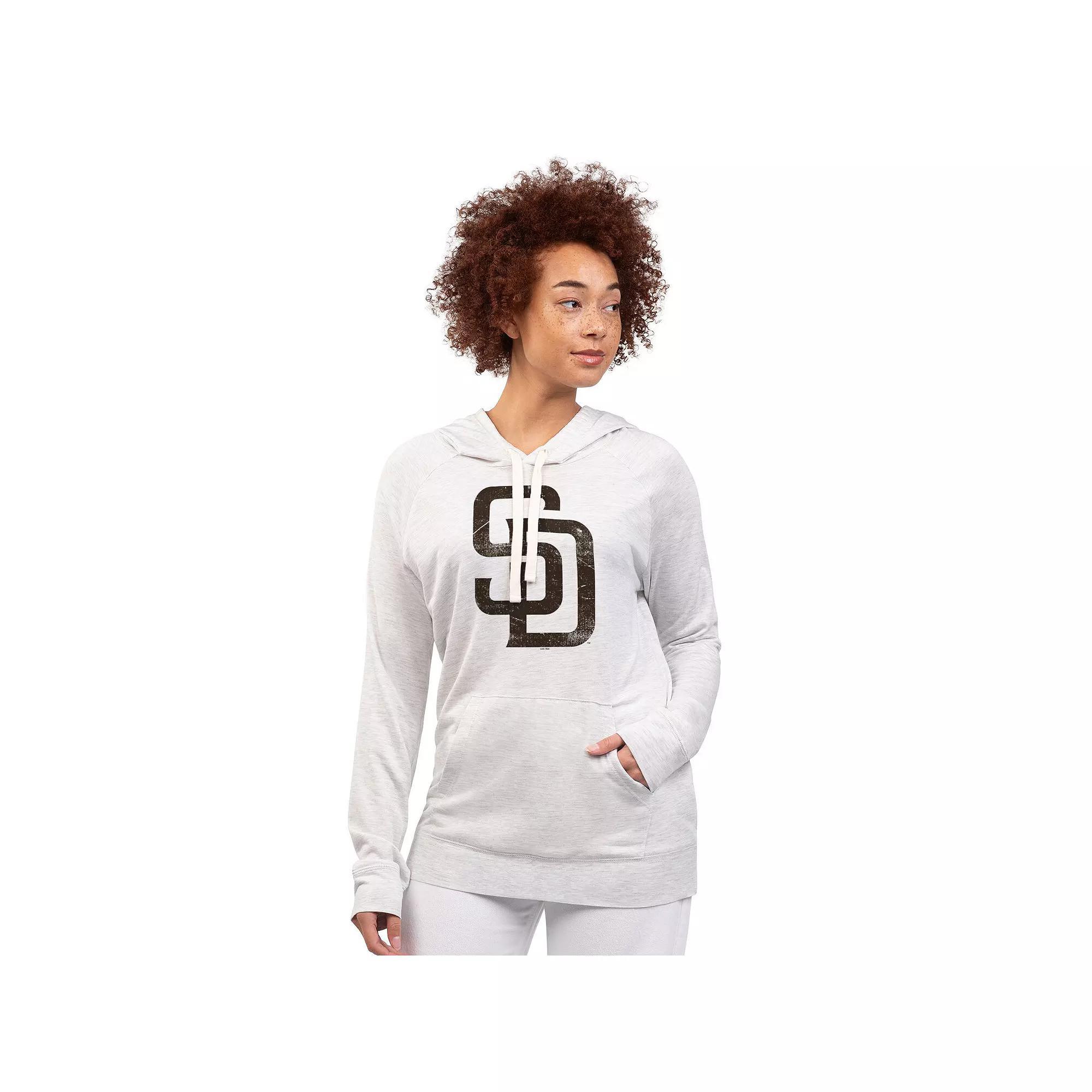 Women's G-III 4Her by Carl Banks Oatmeal San Diego Padres Pregame Pullover Hoodie, Size: XXL, Team Product Image