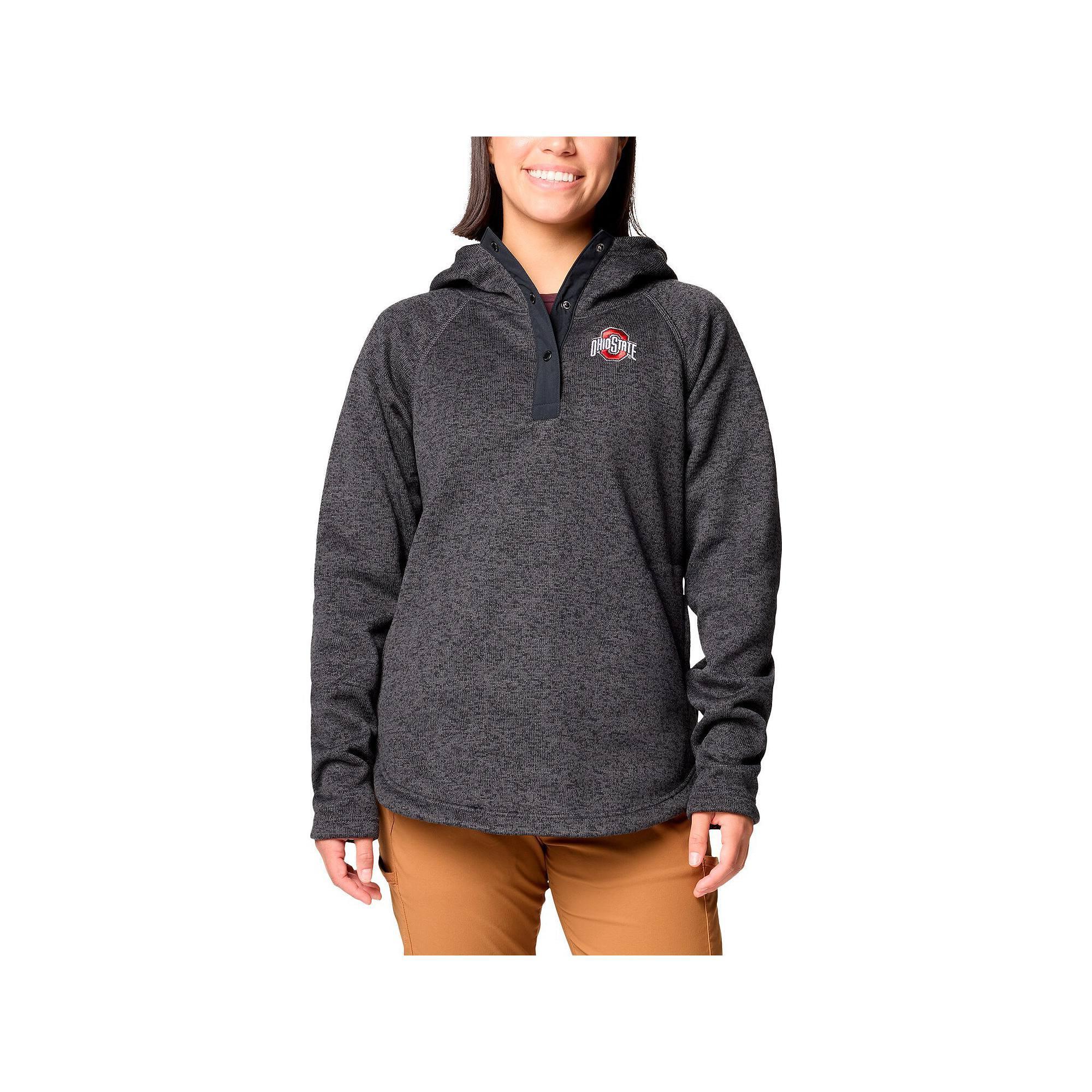 Women's Columbia Gray Ohio State Buckeyes Sweater Weather Raglan Pullover Hoodie, Size: Large, Grey Product Image